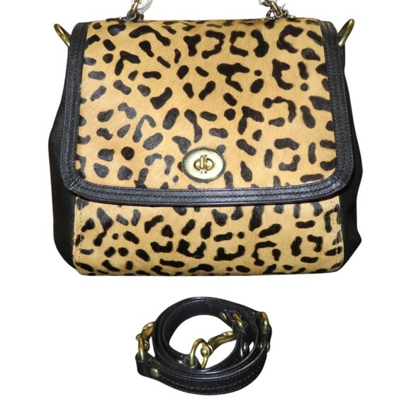Coach 2013 Park Haircalf Ocelot Flap Limited Edition Leather Satchel & Dustbag - Picture 1 of 15